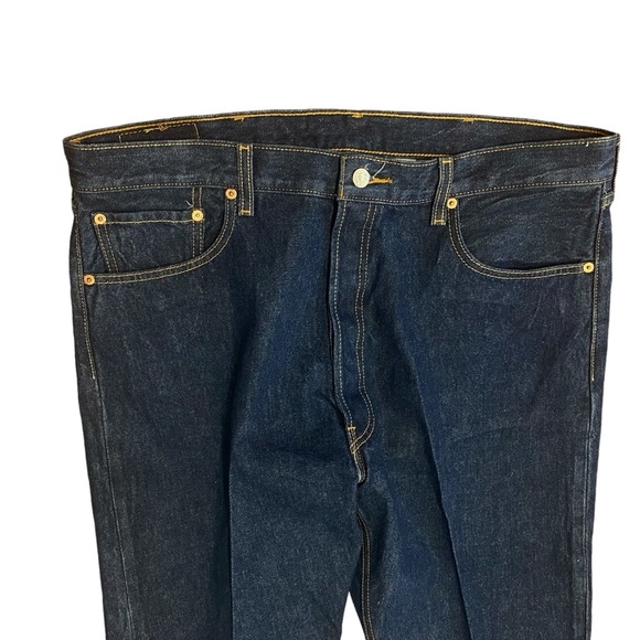 Levi's 501 XX Jeans Blank Red Tag Black Batwing Men Dark Wash 40x30 Actual 38x26 - Picture 6 of 15